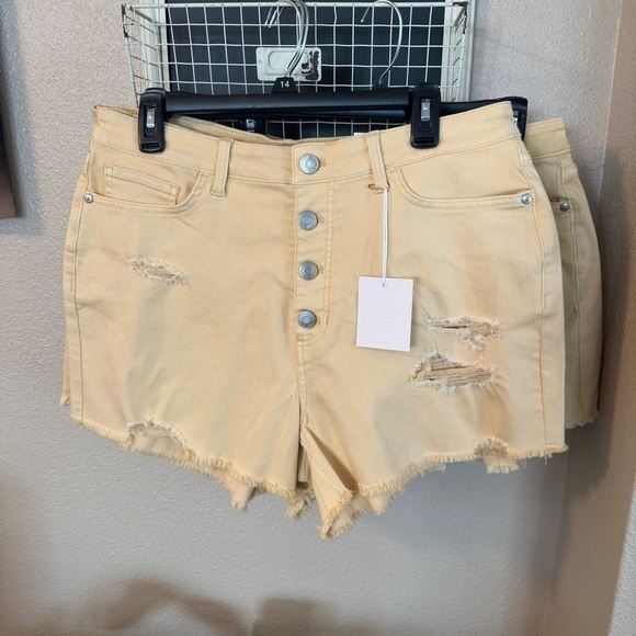 WOMEN'S LC Lauren Conrad High Rise Button Fly Cut-Off Shorts - Picture 2 of 6